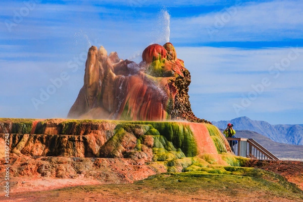 Obraz Fly Geyser is a stunning man-made small geothermal geyser in Black Rock Desert in Nevada

