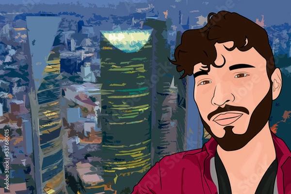 Obraz una noche en la cima de los edificios