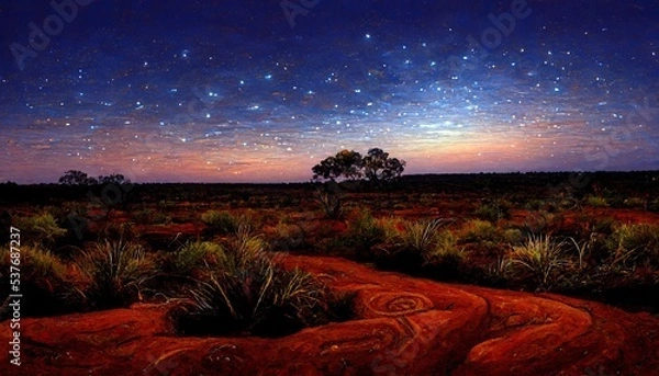Fototapeta Songlines are the Australian Aboriginal walking routes that crossed the country, linking important sites and locations