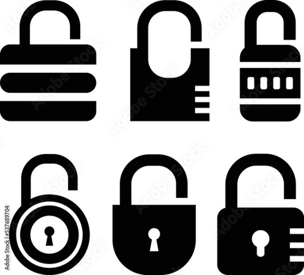 Obraz padlock icon balck and white