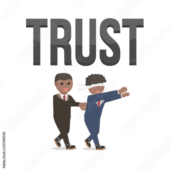 Fototapeta business african trust design character with text