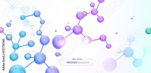 Fototapeta Abstract molecules design background.
