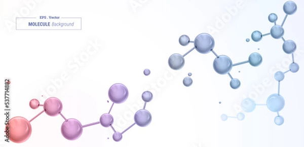 Fototapeta Abstract molecules design background.