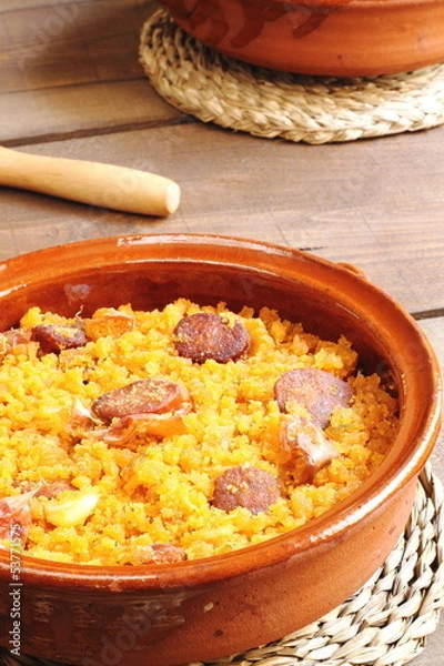 Obraz Migas con chorizo