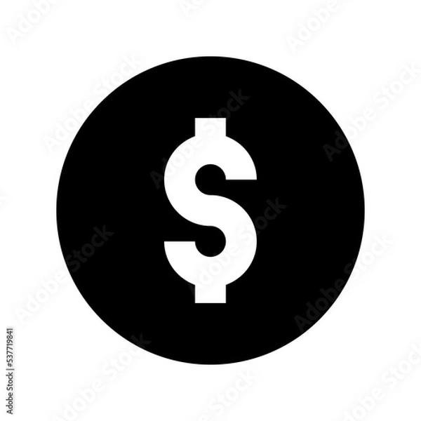 Fototapeta Dollar Coin Flat Vector Icon