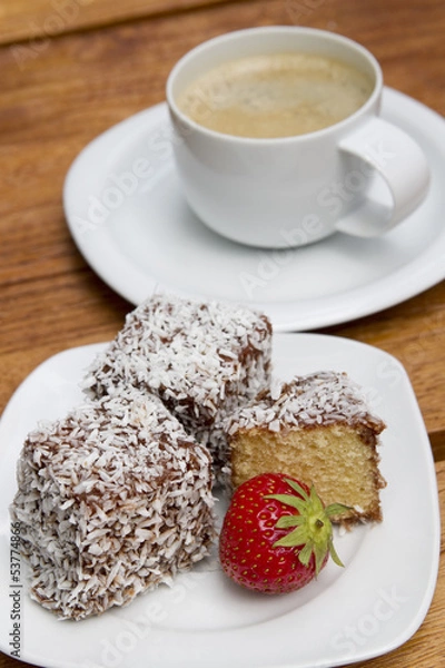 Obraz Lamingtons mit Cafe