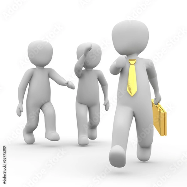 Obraz Fleeing the success of many people pursue a Businessman