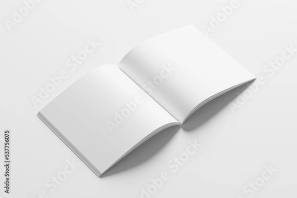 Fototapeta Square Magazine Brochure 3D Rendering White Blank Mockup