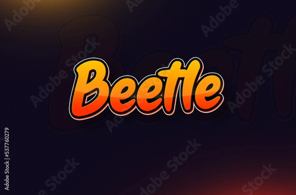 Fototapeta Text design of Animal name Beetle