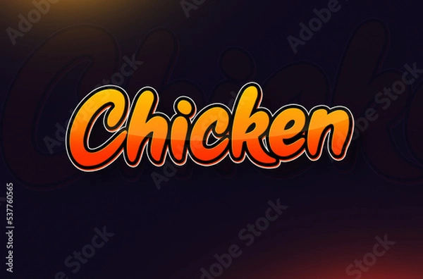 Fototapeta Text design of Animal name Chicken
