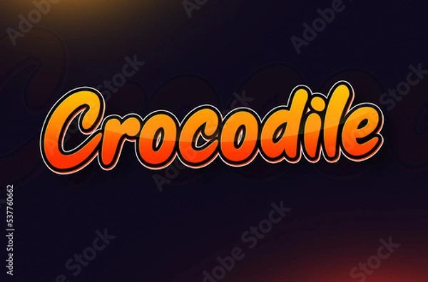 Fototapeta Text design of Animal name Crocodile