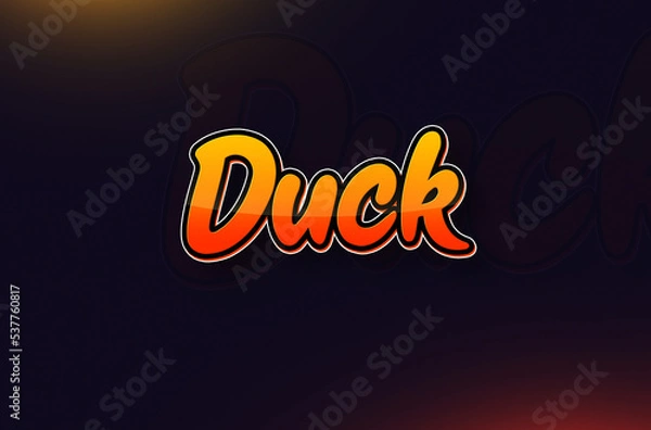 Fototapeta Text design of Animal name Duck