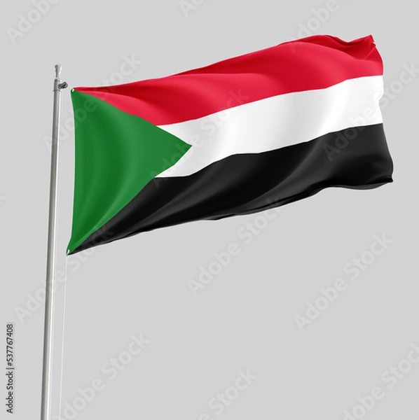 Fototapeta sudan independence day 1st january flag. 3d rendering illustration.