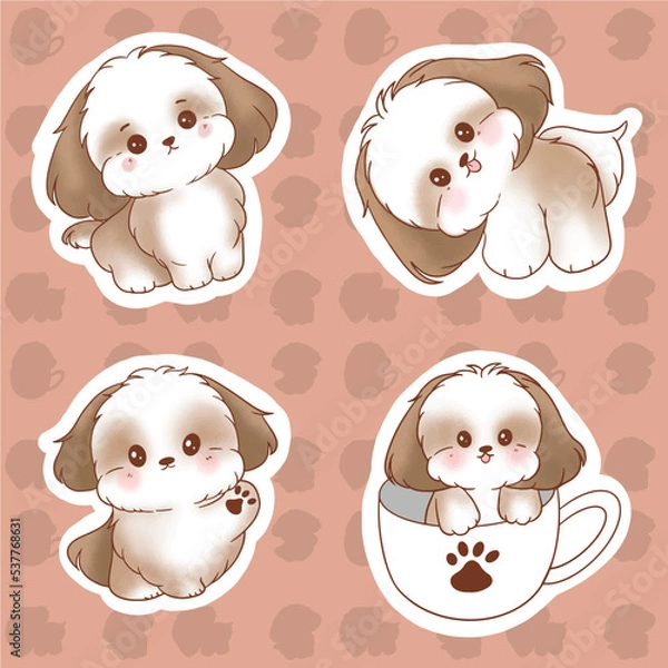 Obraz cute dog sticker illustration