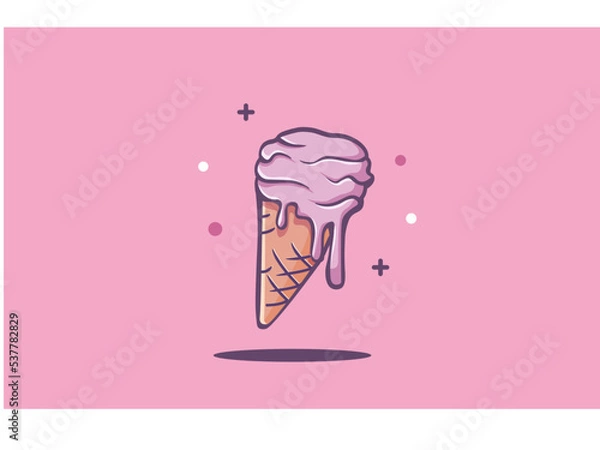 Fototapeta  ice cream on a pink background vector image