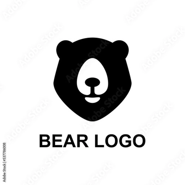 Obraz simple head bear logo