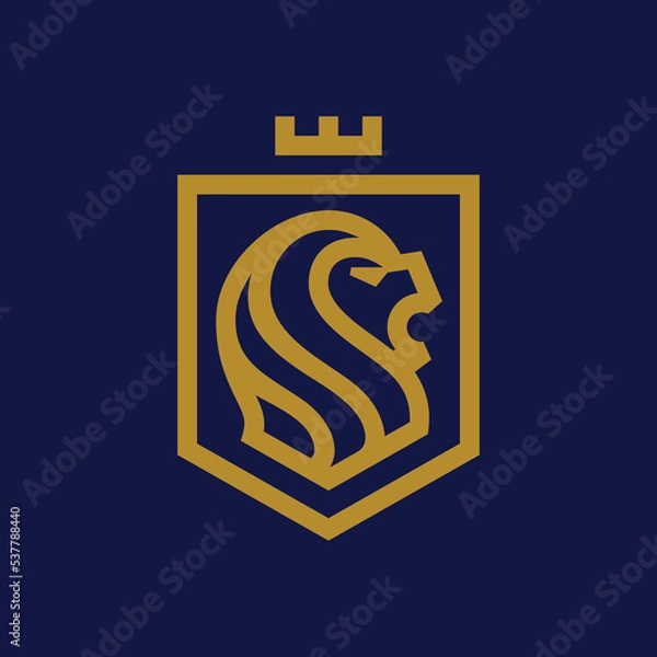 Obraz Lion Shield Crown Logo
