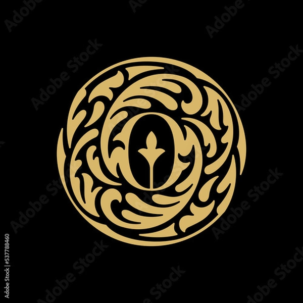 Obraz Monogram letter O Abstract Ornament