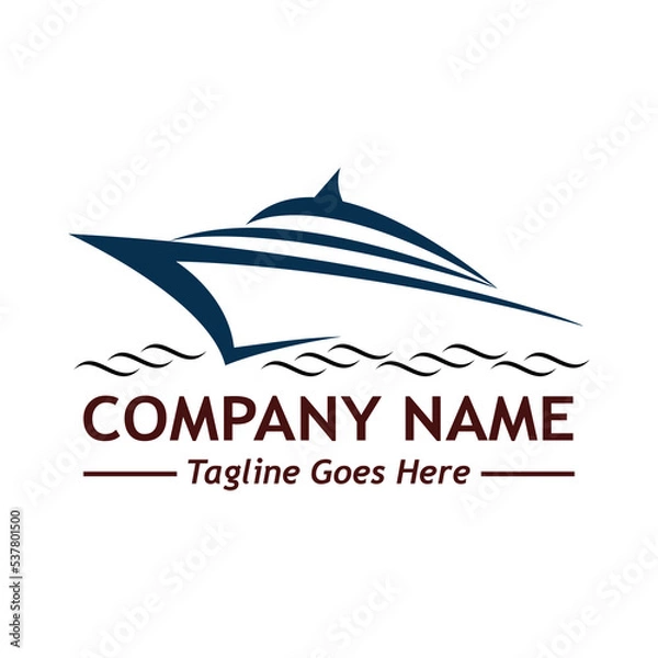 Obraz boat logo, company logo example, a simple vector design