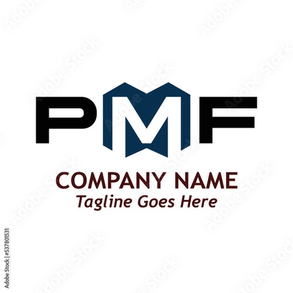 Fototapeta pmf letter logo, company logo example, a simple vector design