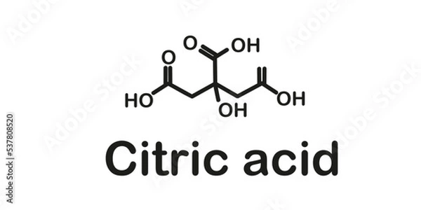 Fototapeta Chemical structure of citric acid. Vector illustration
