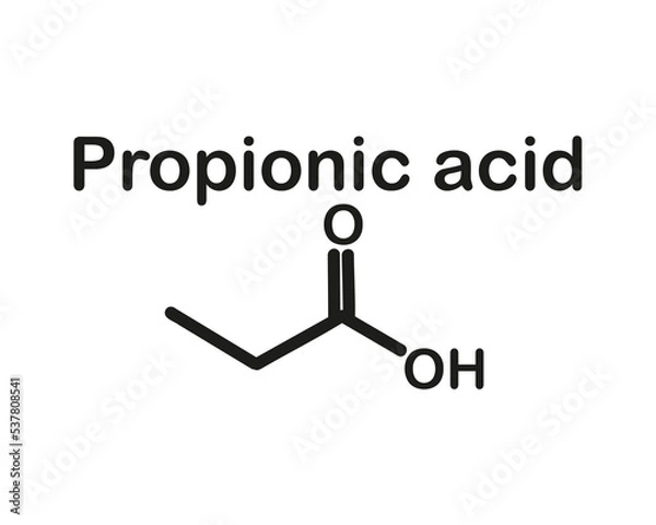 Fototapeta Chemical structure of  propionic acid. Vector illustration