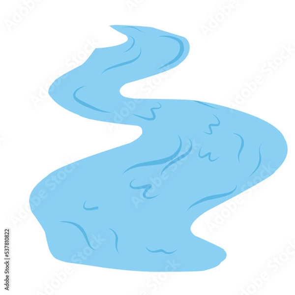 Obraz flowing blue river illustration