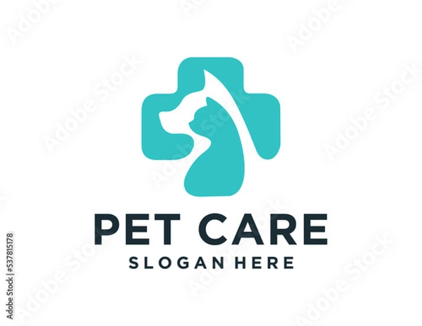 Fototapeta Logo about pet care on a white background. created using the CorelDraw application.