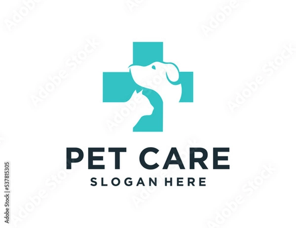 Fototapeta Logo about pet care on a white background. created using the CorelDraw application.