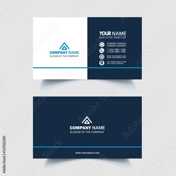 Obraz simple blue business card vector template