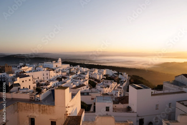 Obraz Amanecer en Vejer de la Frontera, Cádiz.