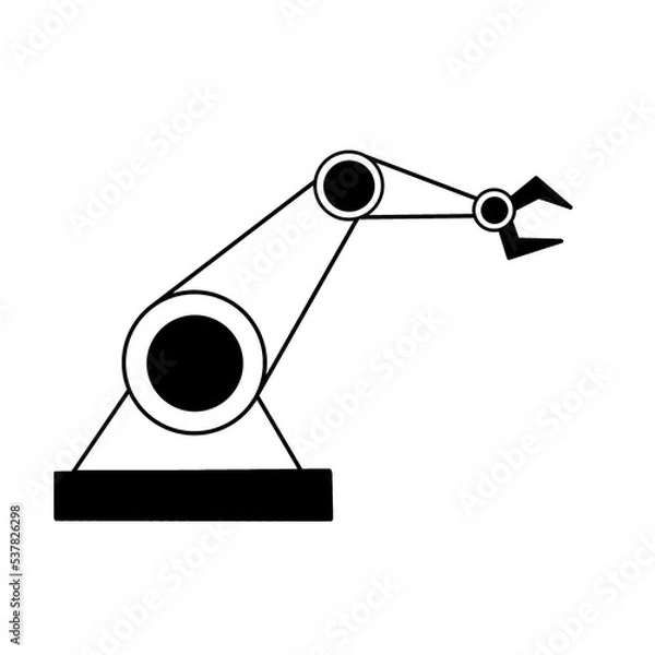 Obraz Industrial robot icon vector design,mechanical robot arm icon.