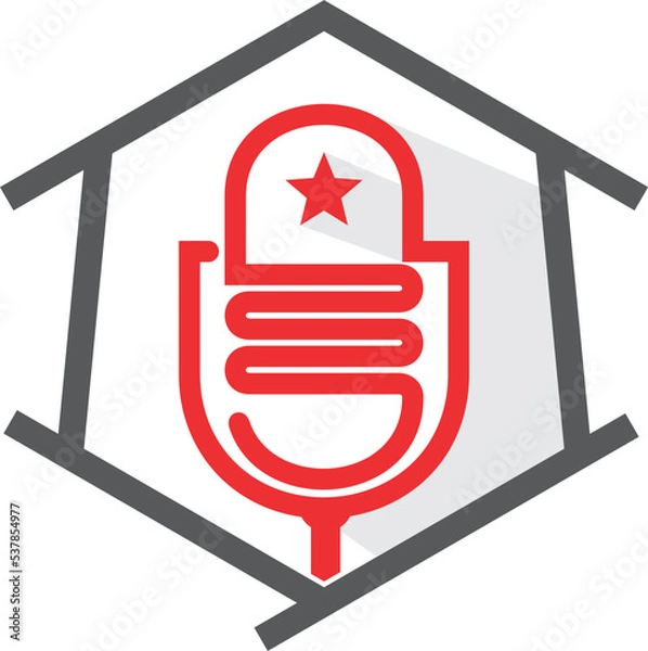 Fototapeta home music logo music line art