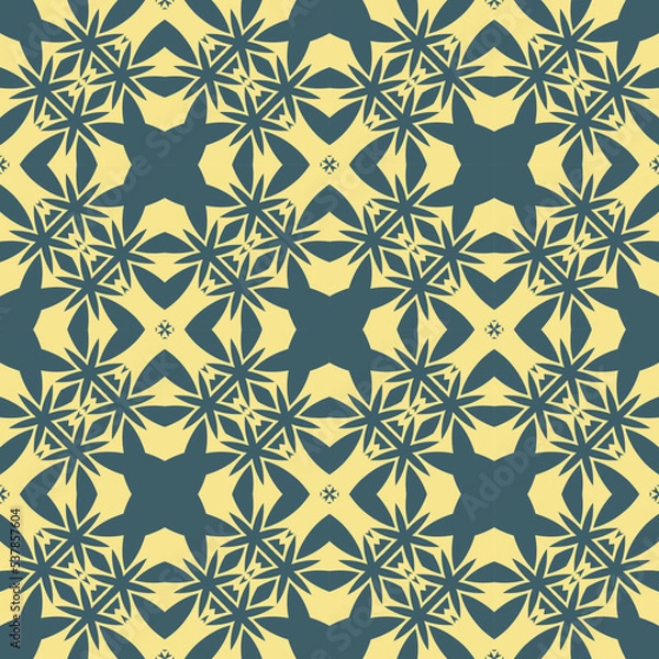 Fototapeta Abstract geometric pattern. A seamless background, vintage texture.	