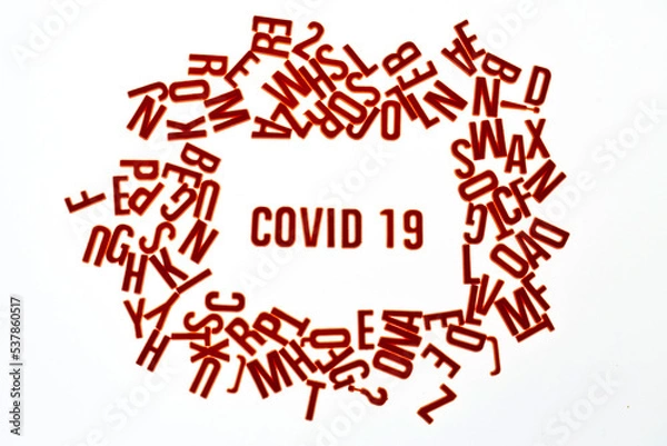 Obraz covid 19. letters on a light background
