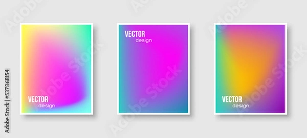 Fototapeta Set of gradient background cards