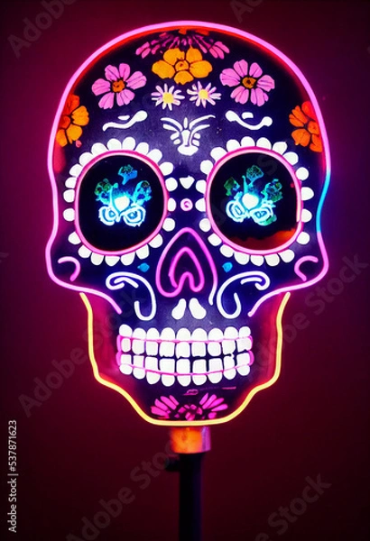 Fototapeta Sugar Skulls, Day of the Dead, Halloween 