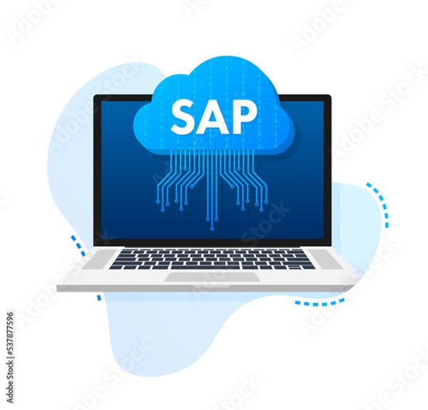 Obraz SAP Business process automation software. Cloud software. Vector stock illustration.