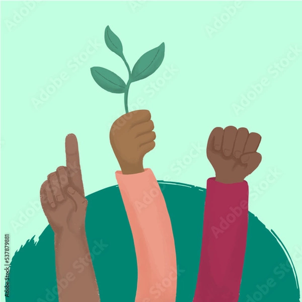 Obraz Mãos para cima ativismo