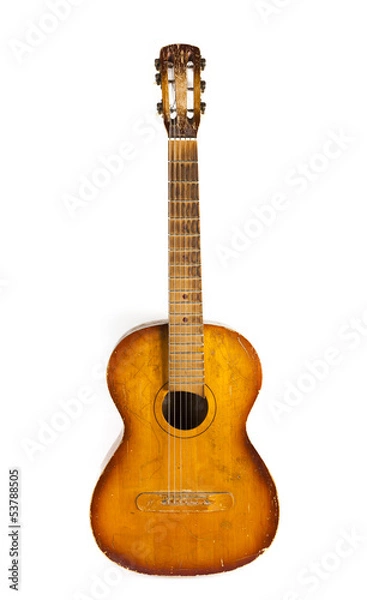 Obraz Stara gitara na białym tle