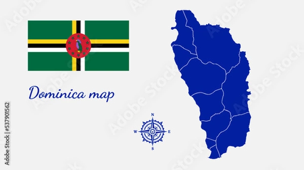 Fototapeta Dominica map vector