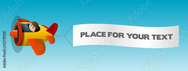 Obraz Plane drags banner