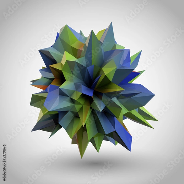 Obraz Abstract 3D crystal on gradient background (vector eps10)