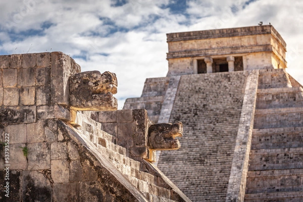 Obraz Kukulkan El Castillo , Mayan Pyramid Chichen Itza Mexico