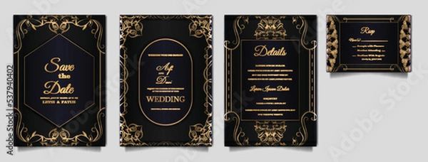 Obraz luxury Elegant wedding invitation design template set