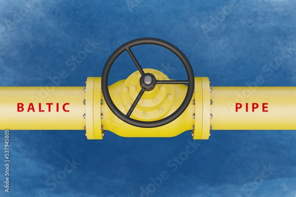 Fototapeta Baltic pipe. Gas pipeline to Poland via the sea