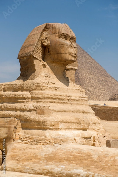 Fototapeta Famous ancient statue of Sphinx in Giza, Egypt