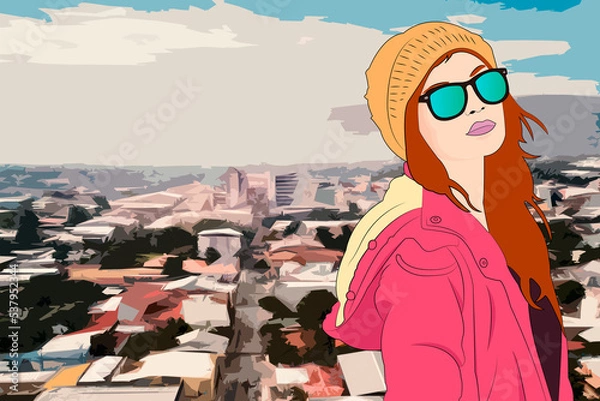 Obraz un día en la terraza del edificio