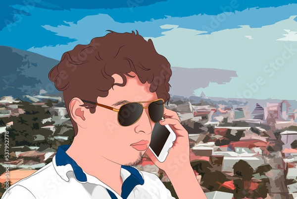 Obraz un día en la terraza del edificio