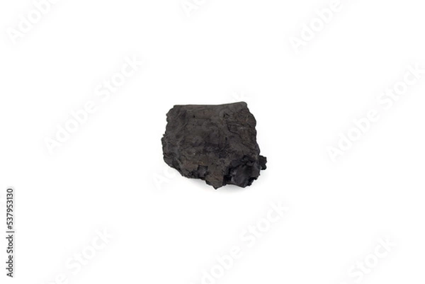 Obraz Natural wood charcoal isolated on white background. Pile of coal isolated on white background.